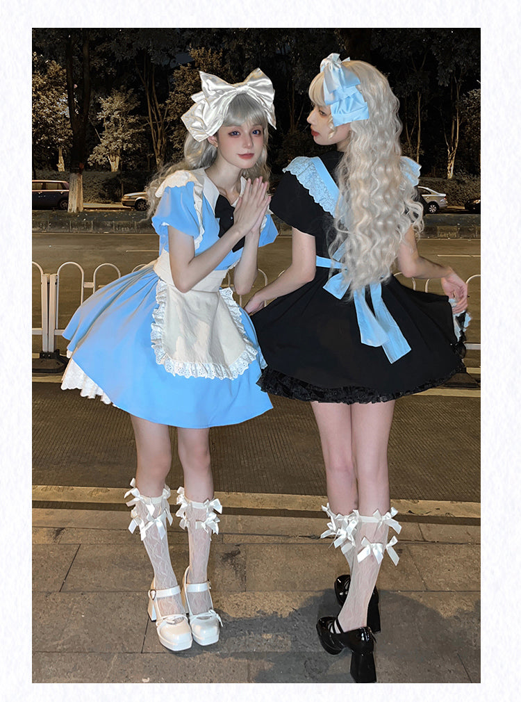 Maid Dress Lace Pleated