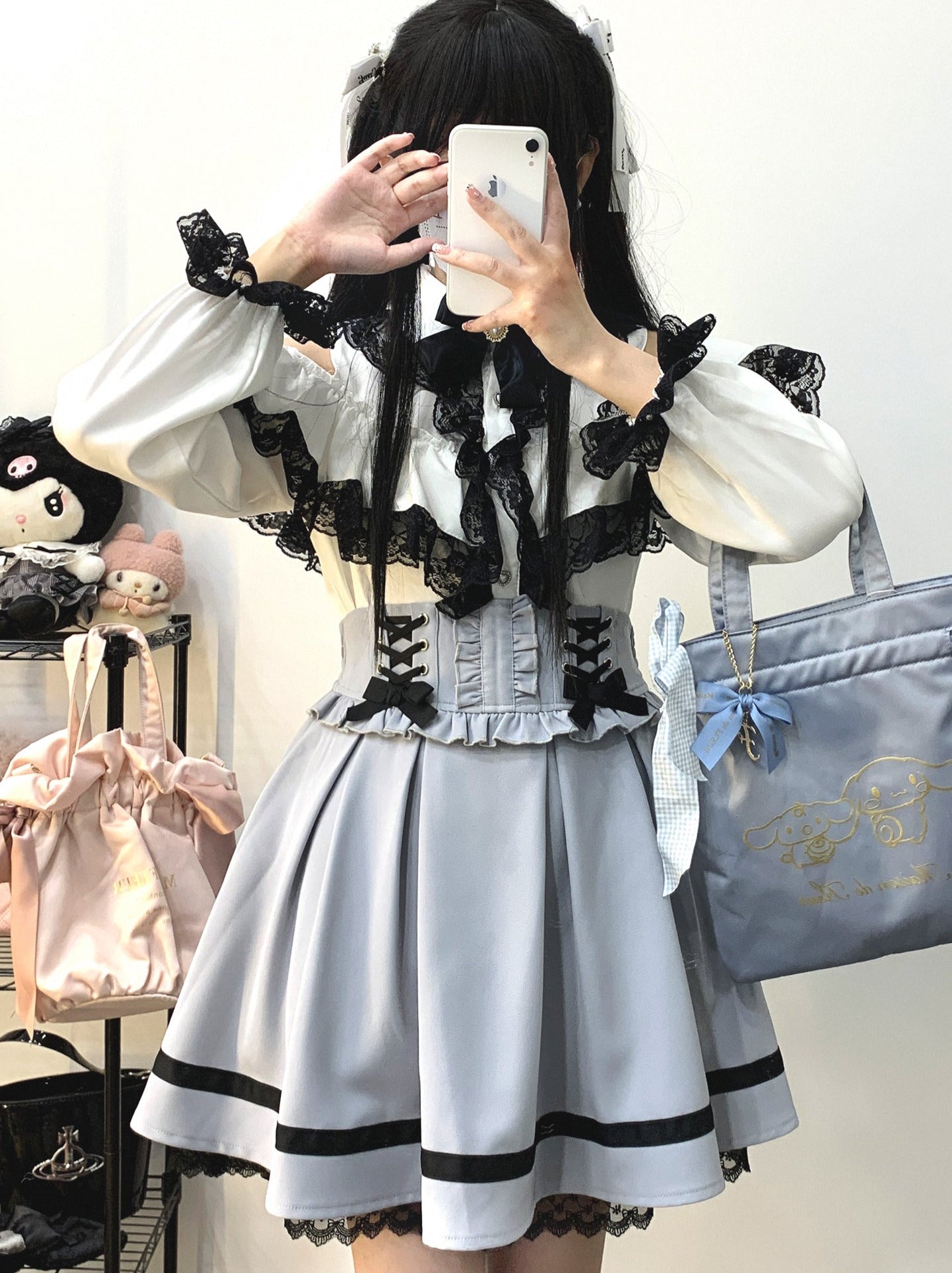 レースアップウエストフリルチュカート