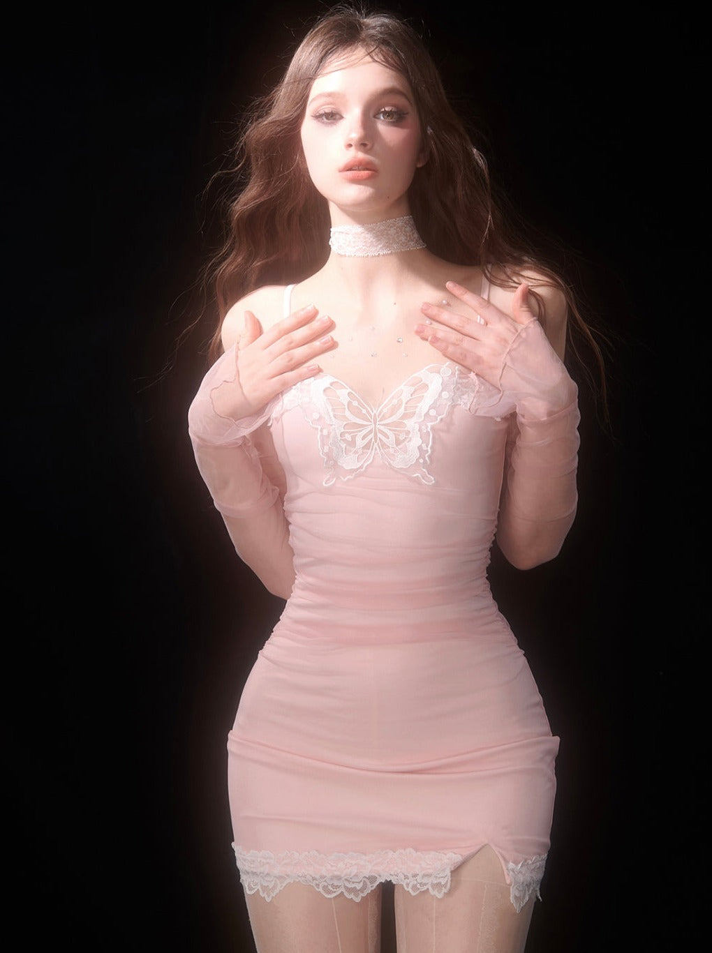 Kleid Schulter Hüfttasche Fit Slim One Line