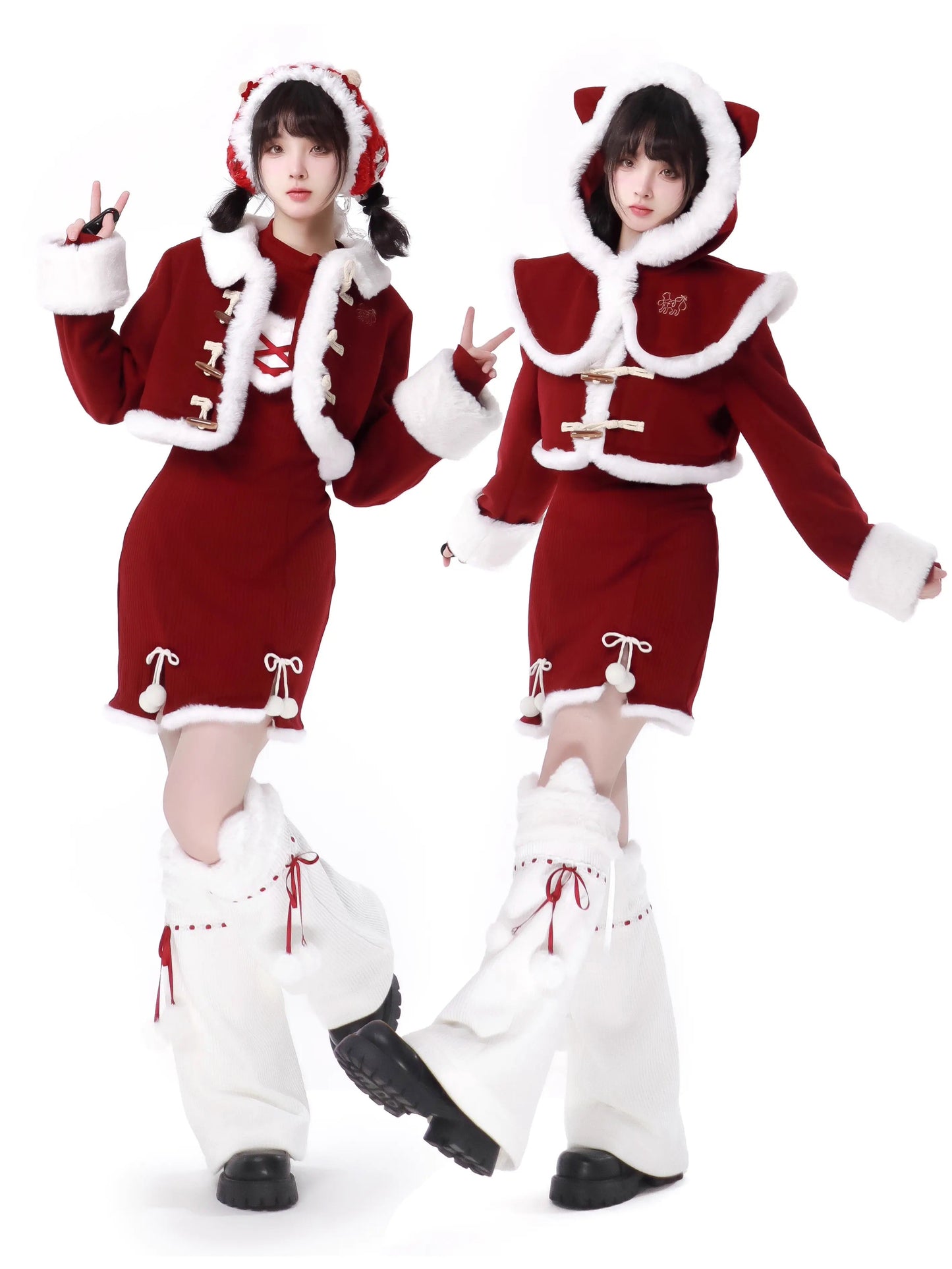 ニャールストーリーコートマントナーレッグウォーマー+オフショルダードレス