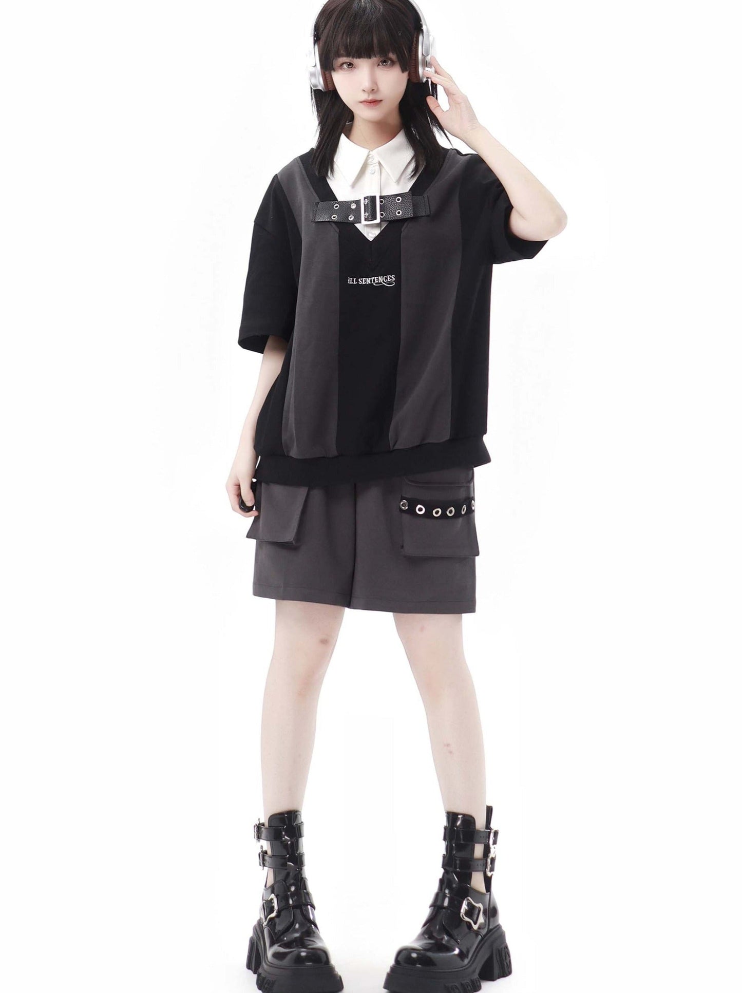 Costume chemise grise Princeton, gilet noir d'été universitaire