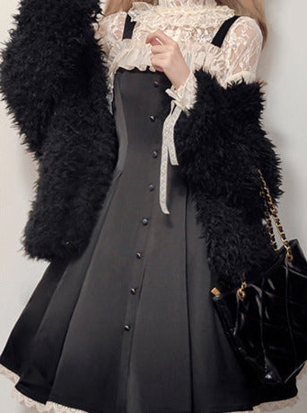 Song Love Elegant Dress Short/Long Lolita Reservations Black Piano Satin Sass