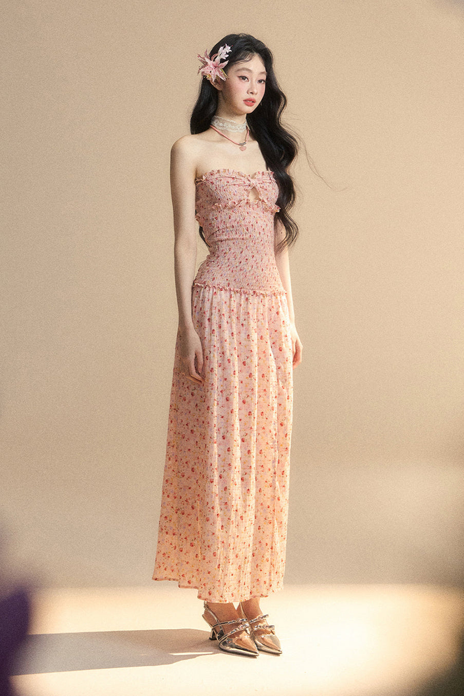 Girl Long Sweet Dress Tube Top