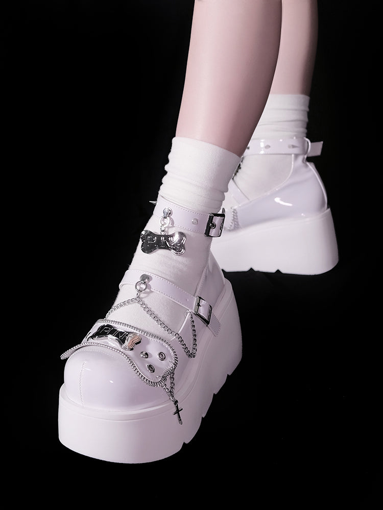 Plateau Nieten Punk Bone Millennium Schuhe
