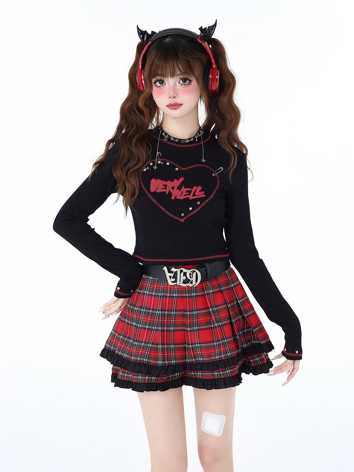 Love Fit Retro Girl Pin Print Top Schlank Hot