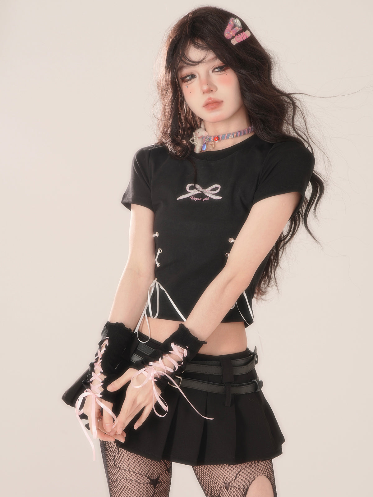 Top Ruban Été Slim Court Lacets