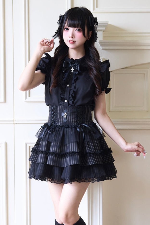 Sleeve Wide Blouse Gothic Lace