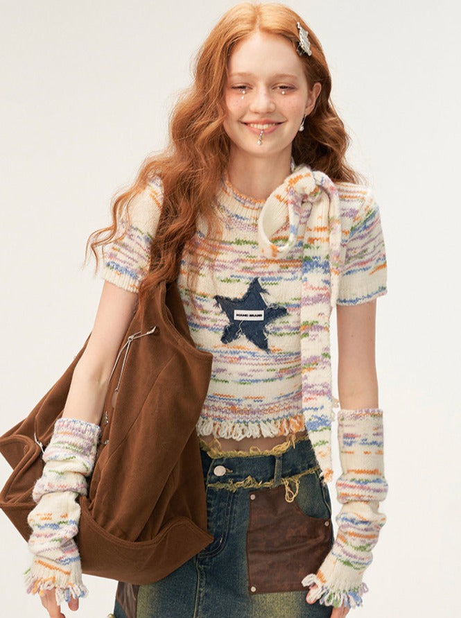 Gauze Star Rainbow Candy Top