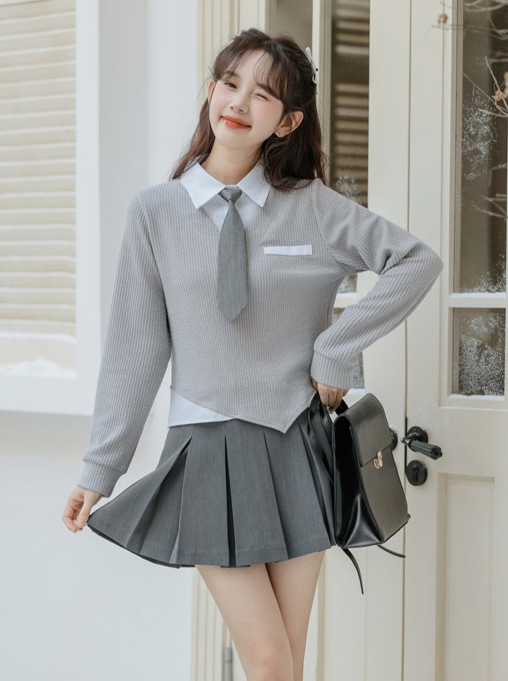 Hauts universitaires asymétriques style rétro décontracté