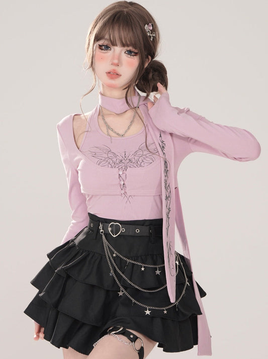 レタートップス ホルターネック スリムホルター