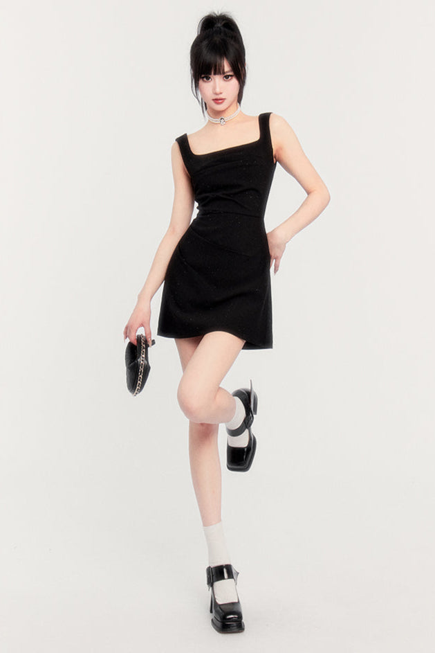 Halter French Square Dress Neck
