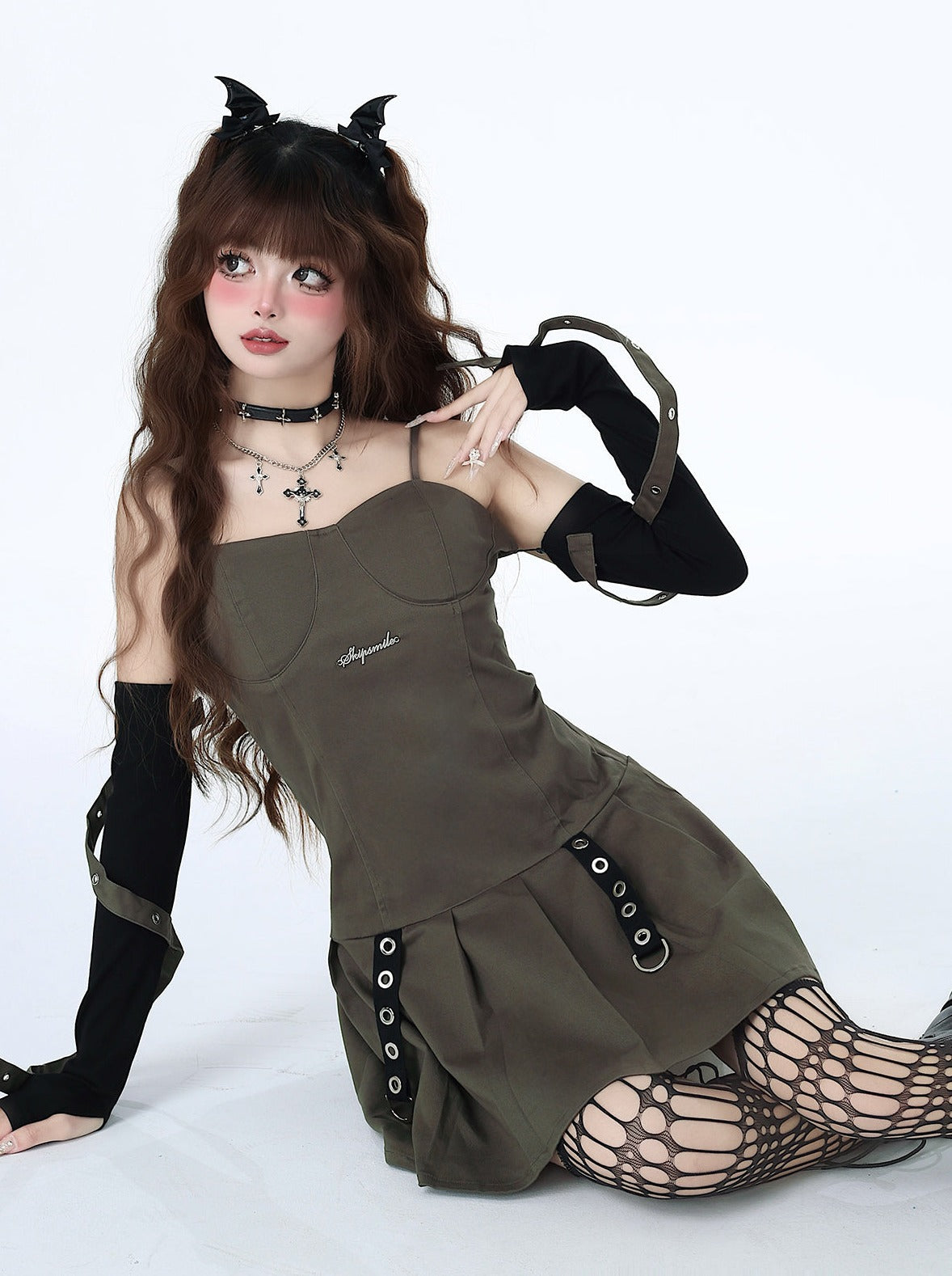Retro American Sleeves Suspender Hot Girl Dress Design