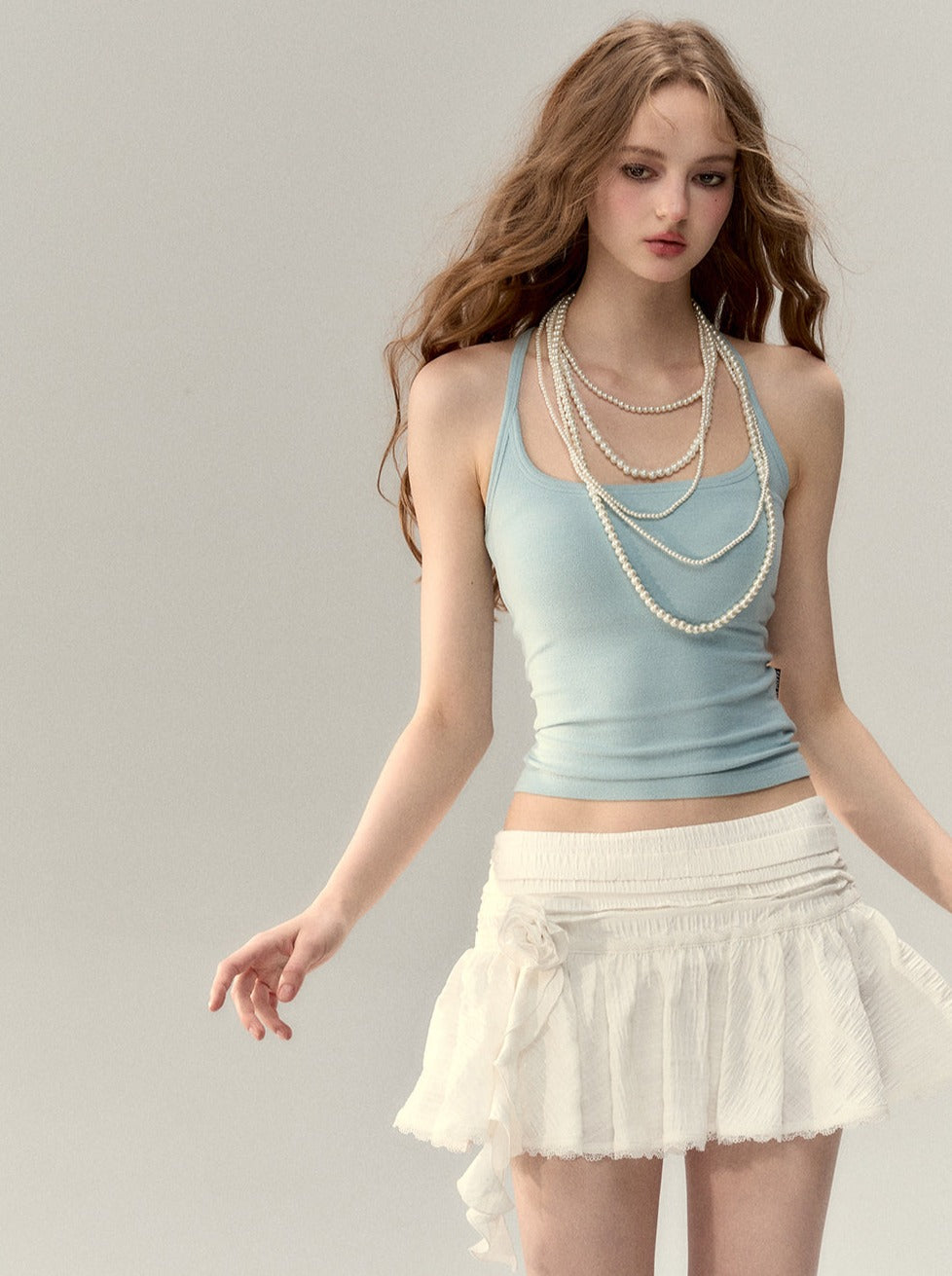 Camisole en tricot à bretelles pour fille sexy