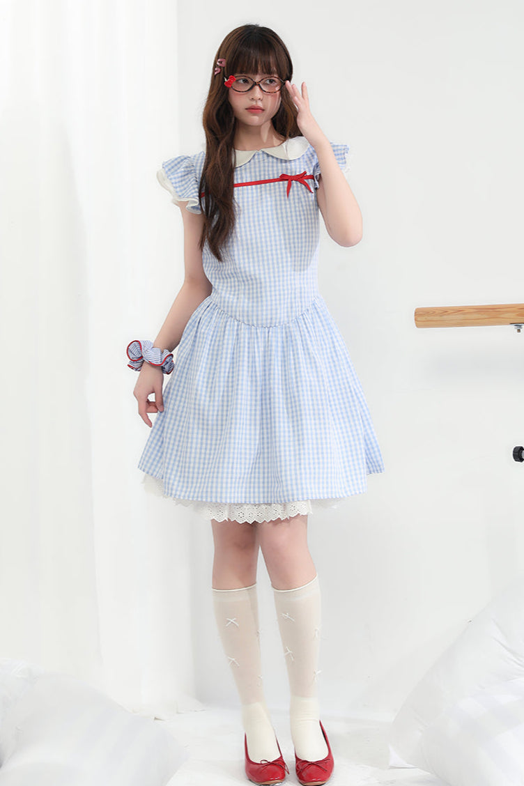 check sweet dress ribbon