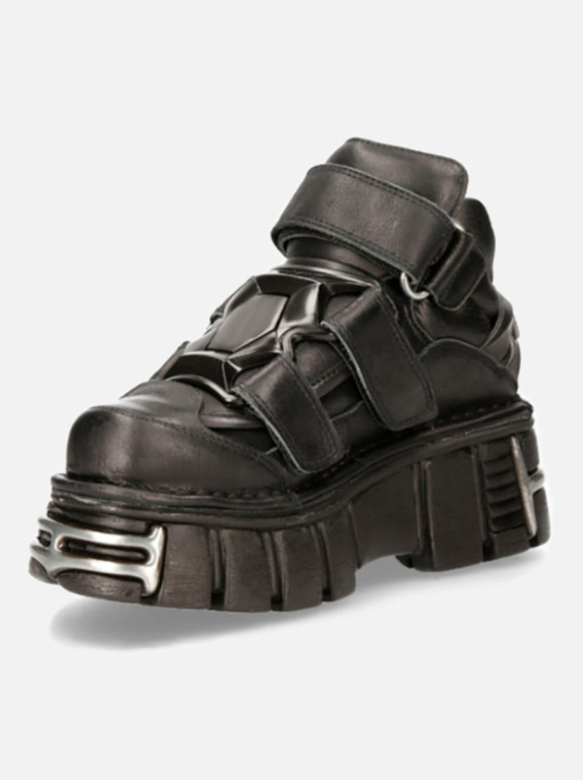 Sohle Metall Schuhe Stil Power Leder Sneaker Punk