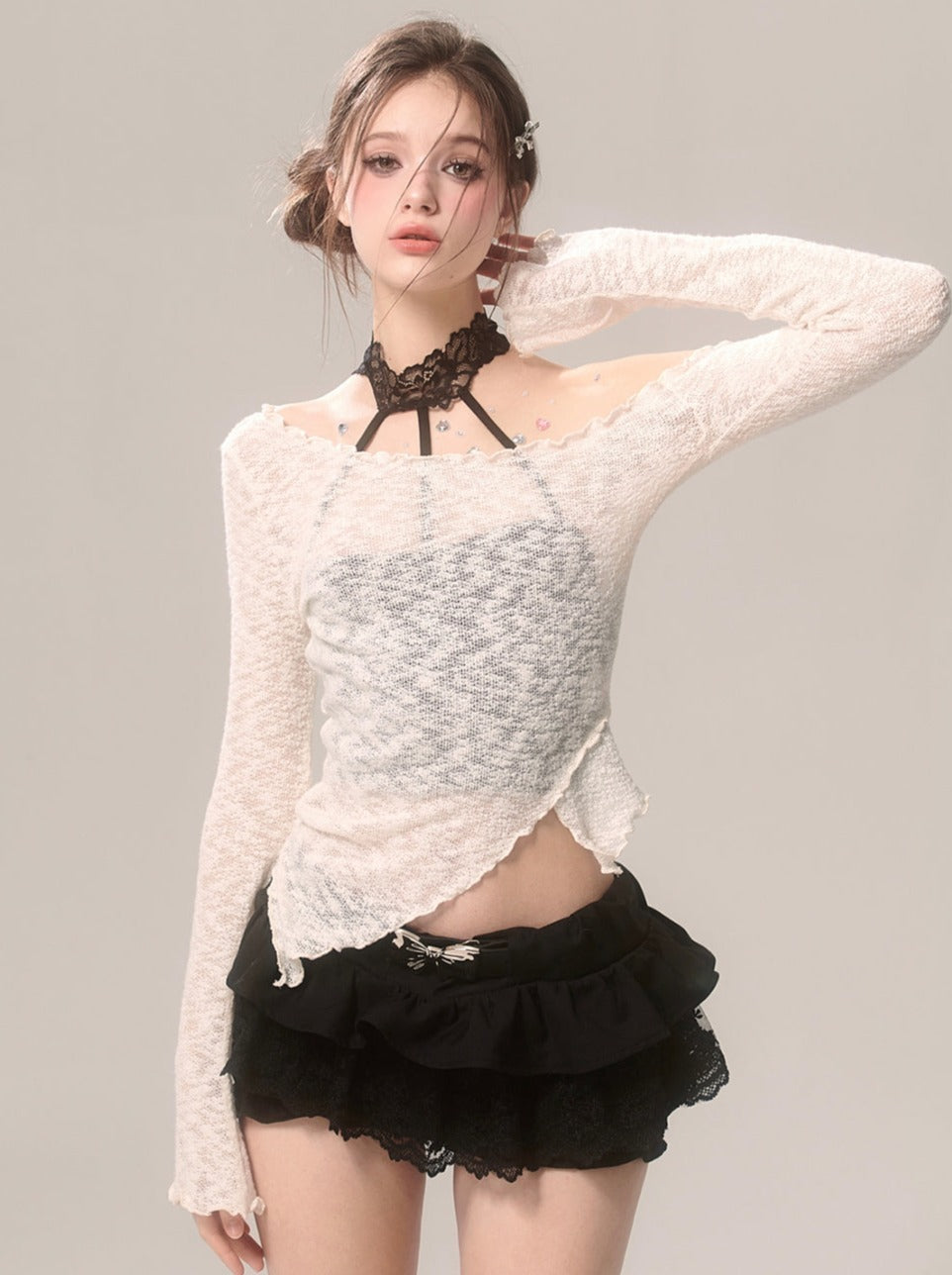 Lace Innerwear Top Halter-neck