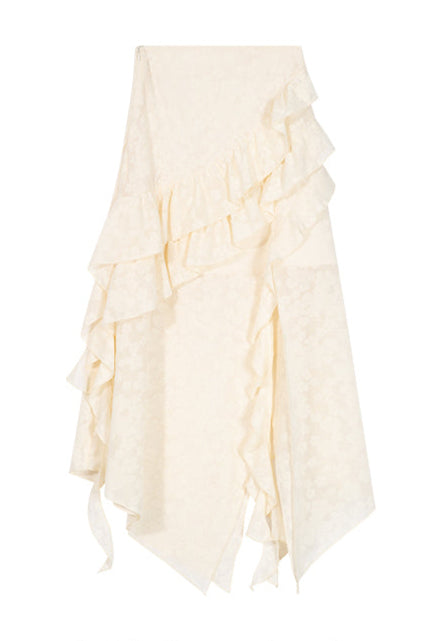 Top Sweet + Long Skirt Sheer Frilled