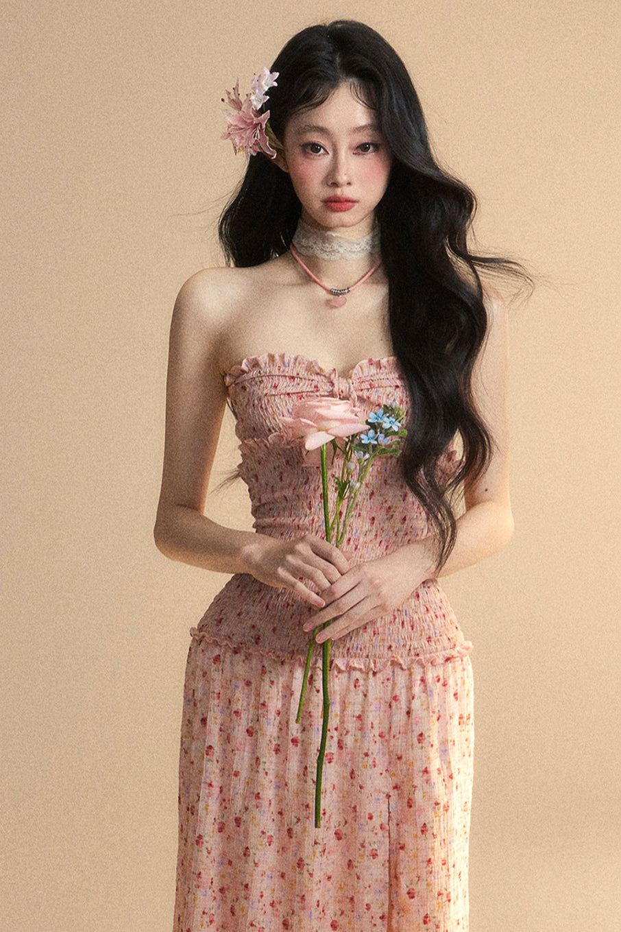 Girl Long Sweet Dress Tube Top