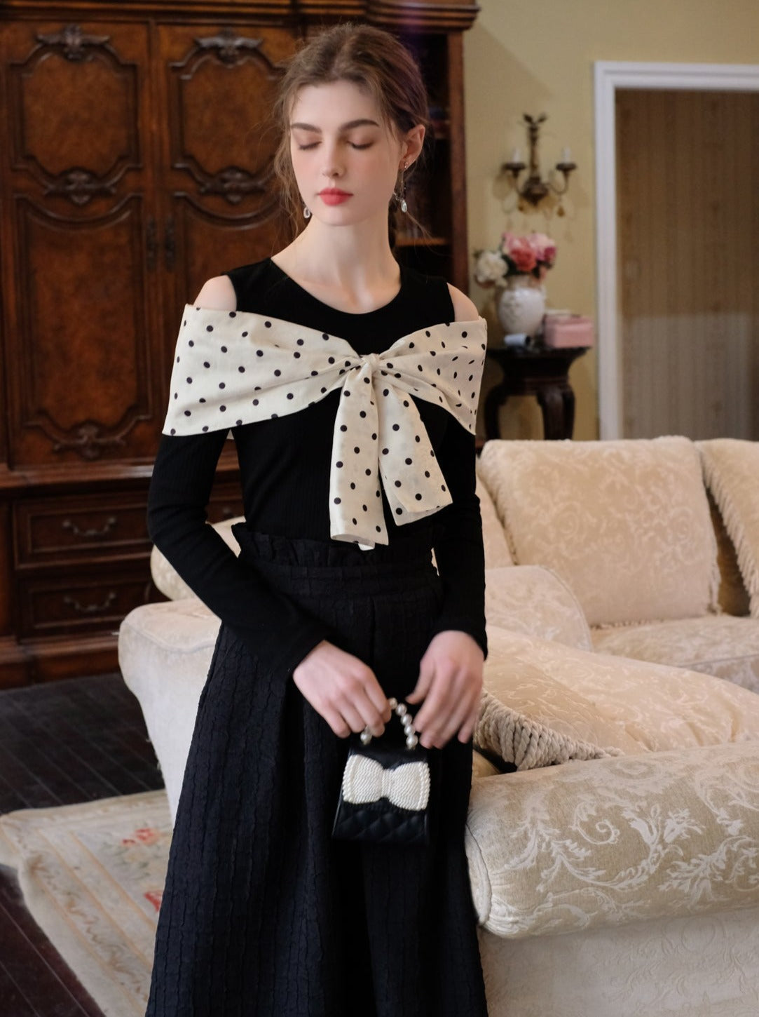 Long Skirt Brown Bob Top Dot Queen + Sugar