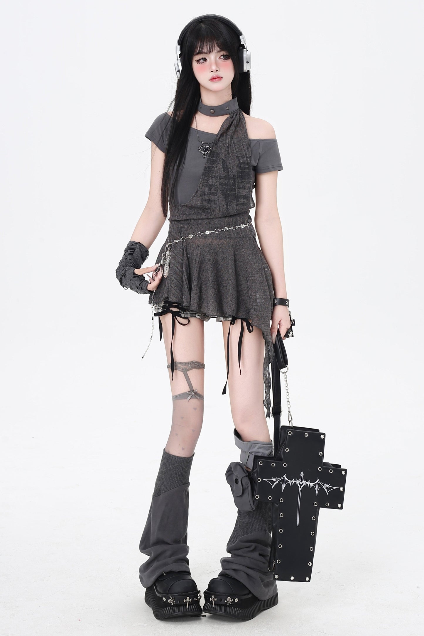 Top Off-the-shoulder Slim Dark Sweet
