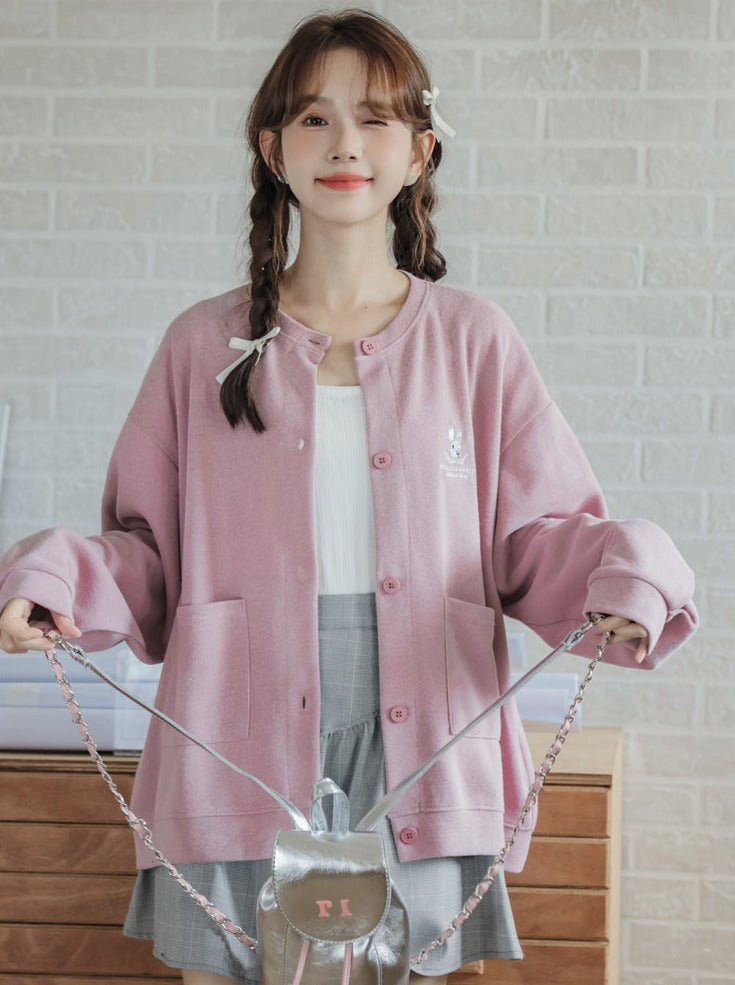 Veste ample et poussiéreuse rose à manches et épaules tombantes