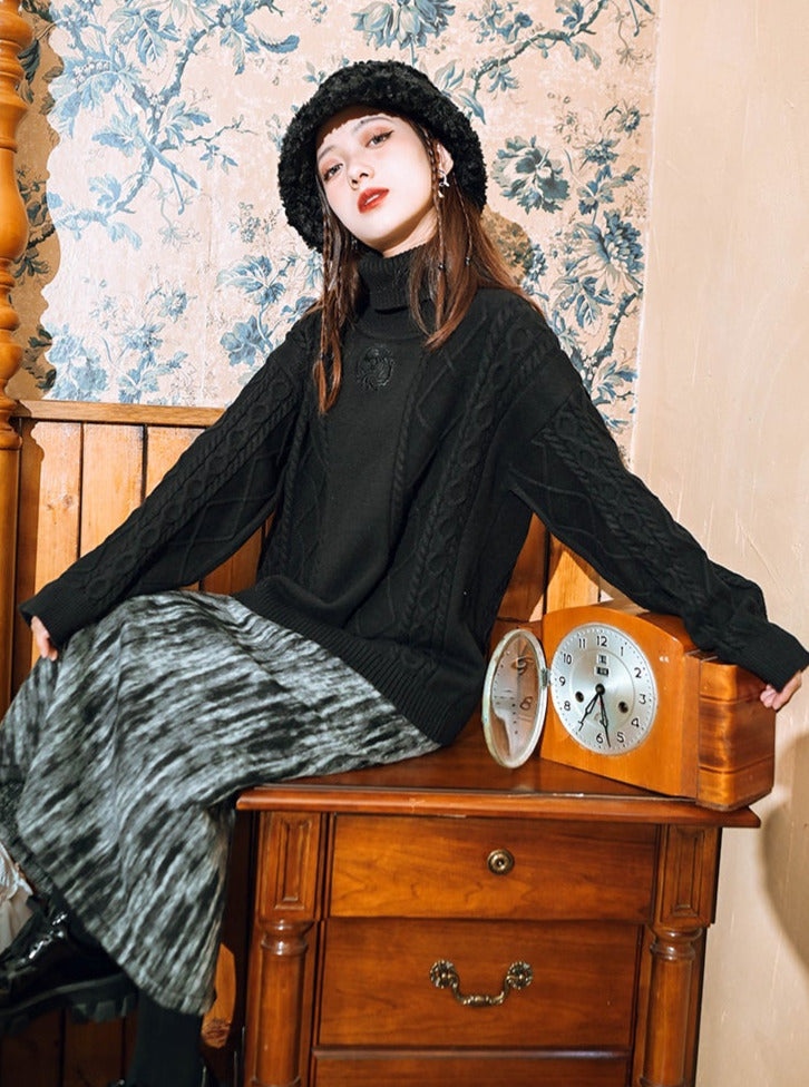 Skirt Retro Slit Tie-Dye Wool Cashmere China