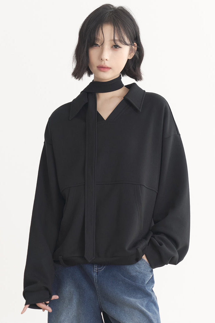 Museum Casual V-Neck Women's 2025 Collection Spring Gravity Pullover