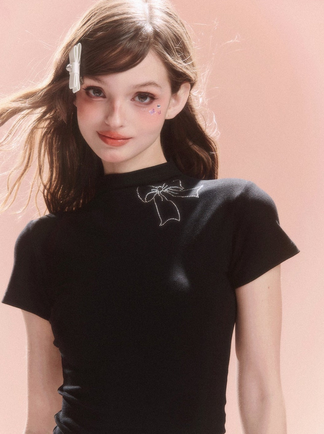 Back Ribbon Top Collar Half Little