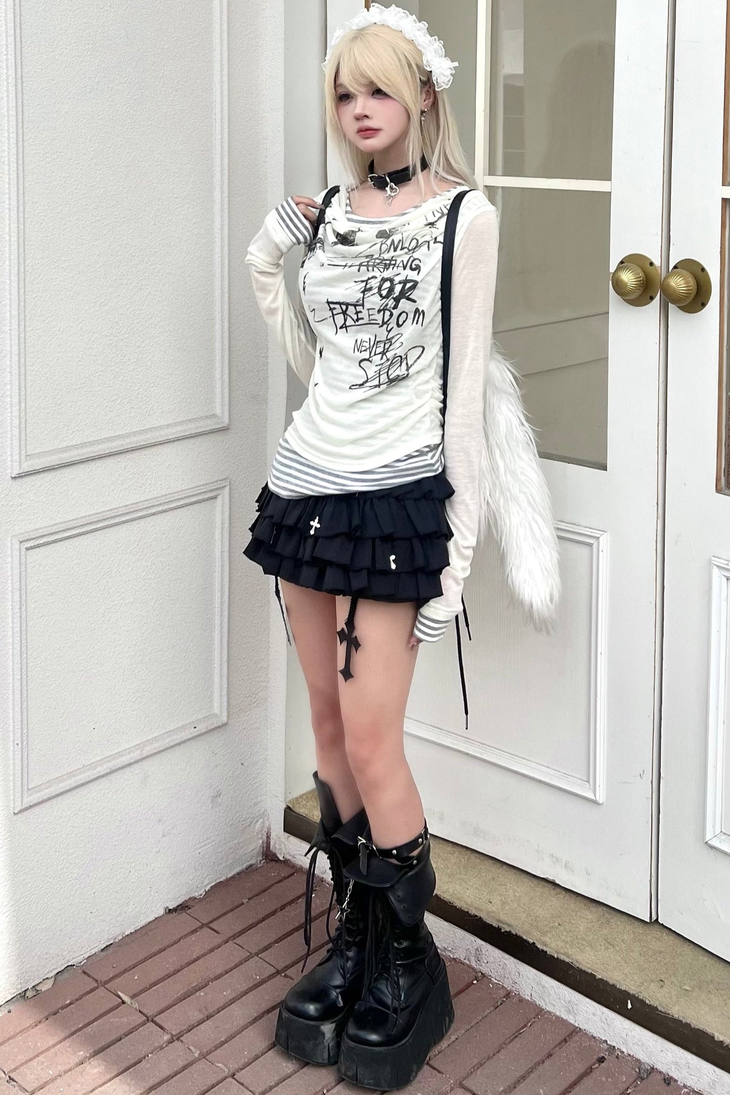 Slim Top Fit Print Butterfly