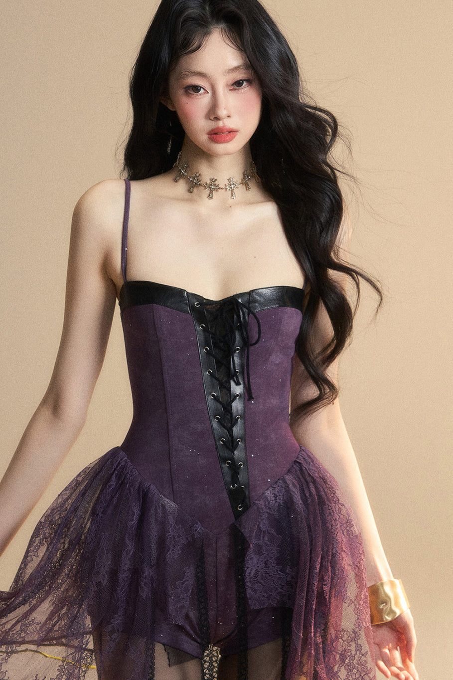 Dress Dark Halter Lace French
