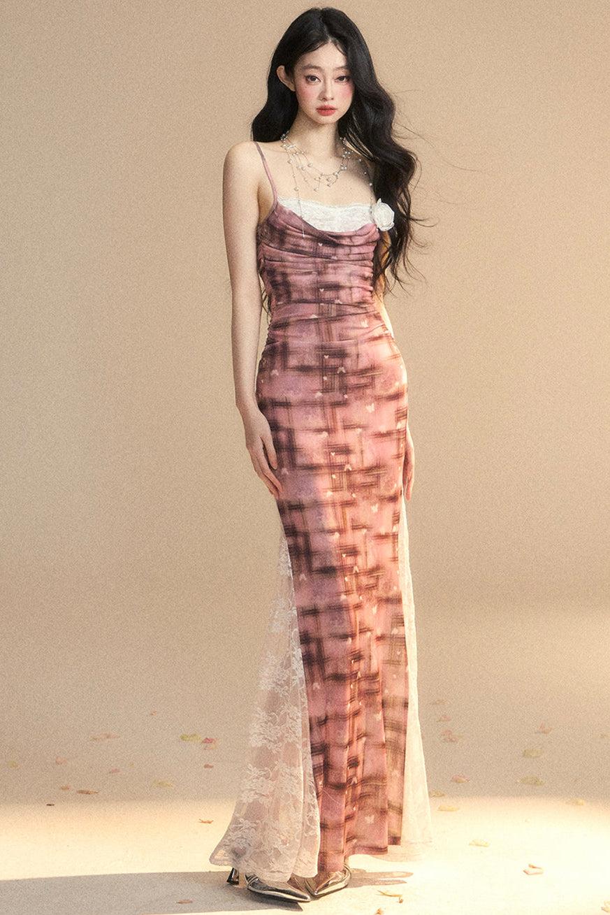 Dress Dreamland One Lace Check Shoulder