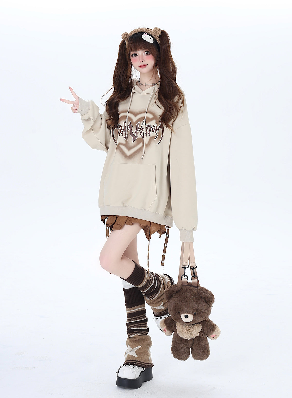 Cool Hooded Letter Oversized Hoodie Love American