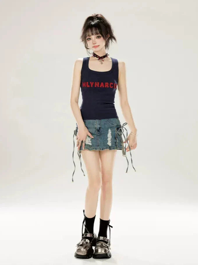 Tanktop mit amerikanischem Buchstaben-Print