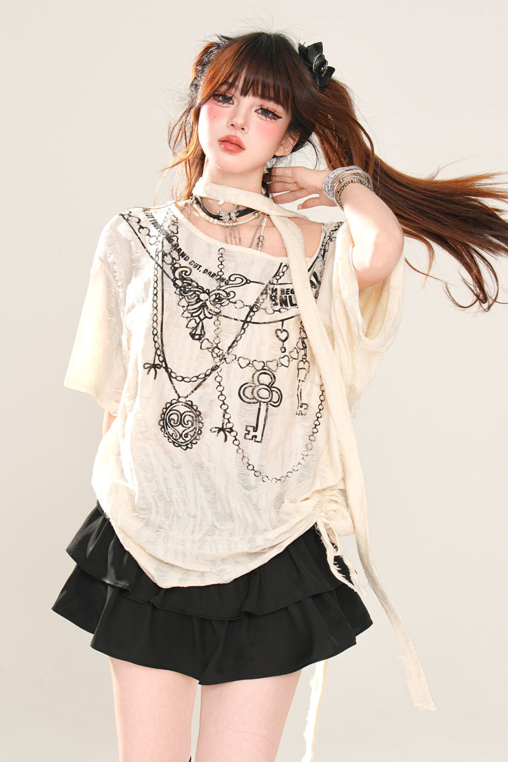 one-shoulder loose tops Mine