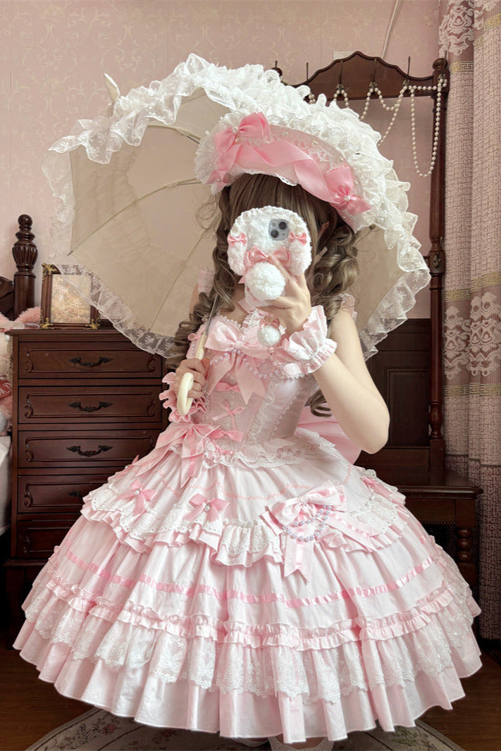 Haubenpuppe Kopfschmuck Kleid + Antike Prinzessin Perle