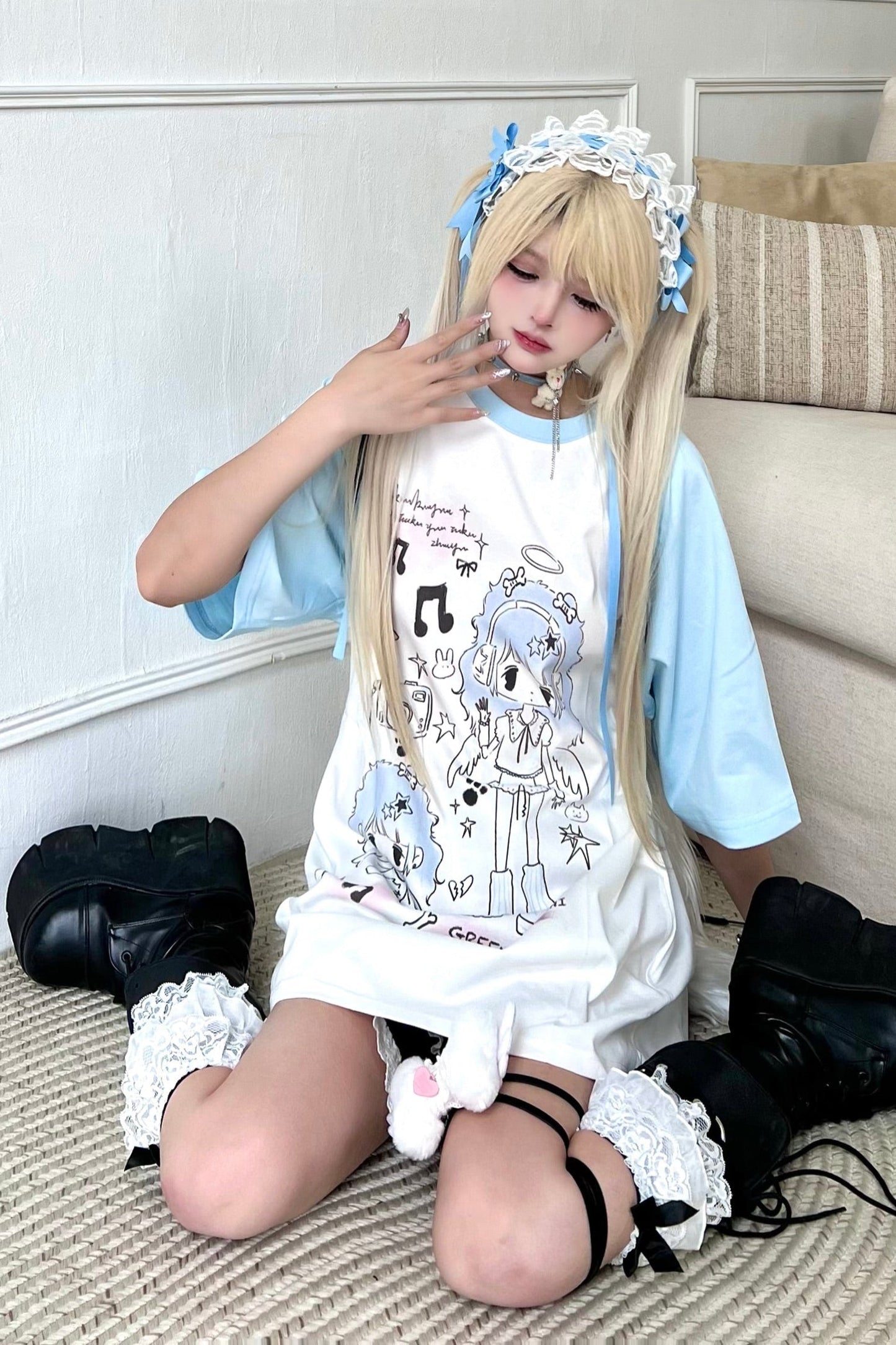Angel Neighborhood👼Bicolor Tops Over Loose