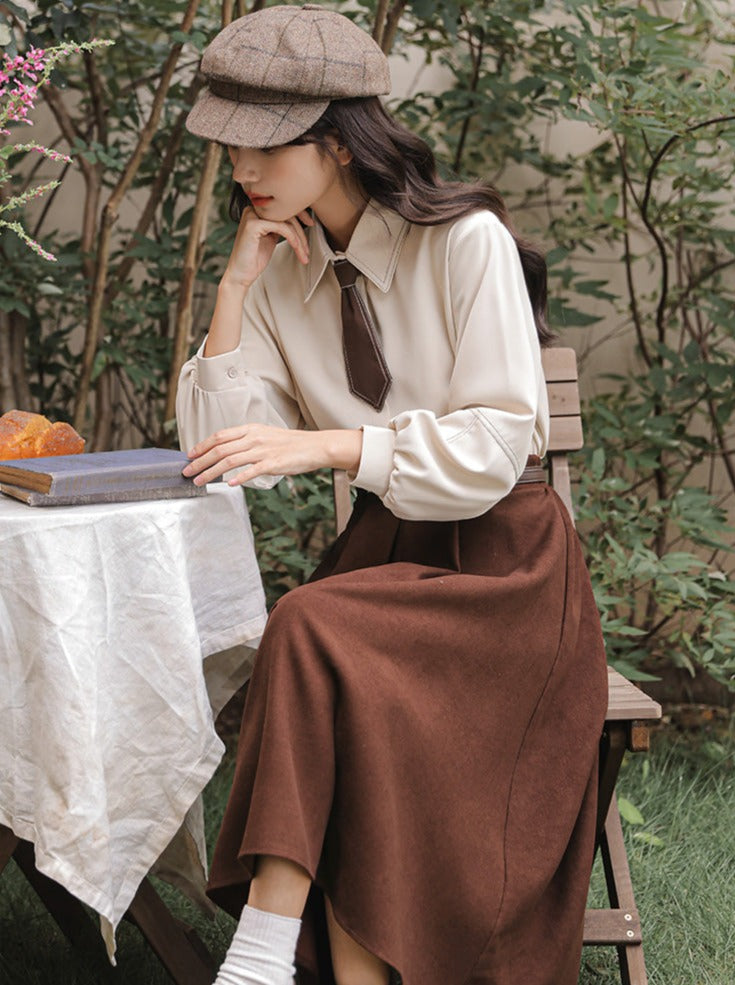 Shirt + Skirt Flared Wool Preppy