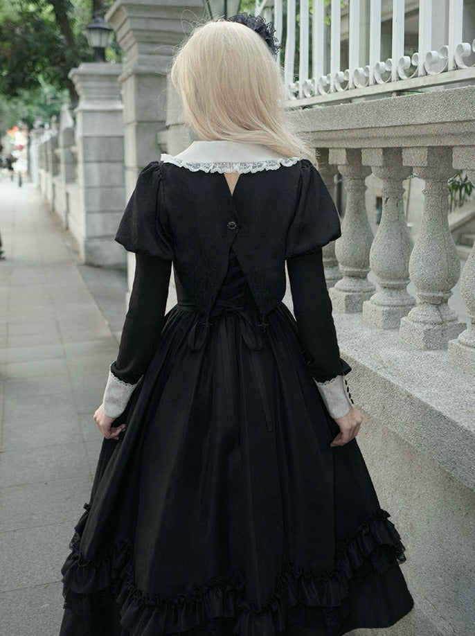 Robe veste suspendue à manches symphoniques style gothique nuit courte longue