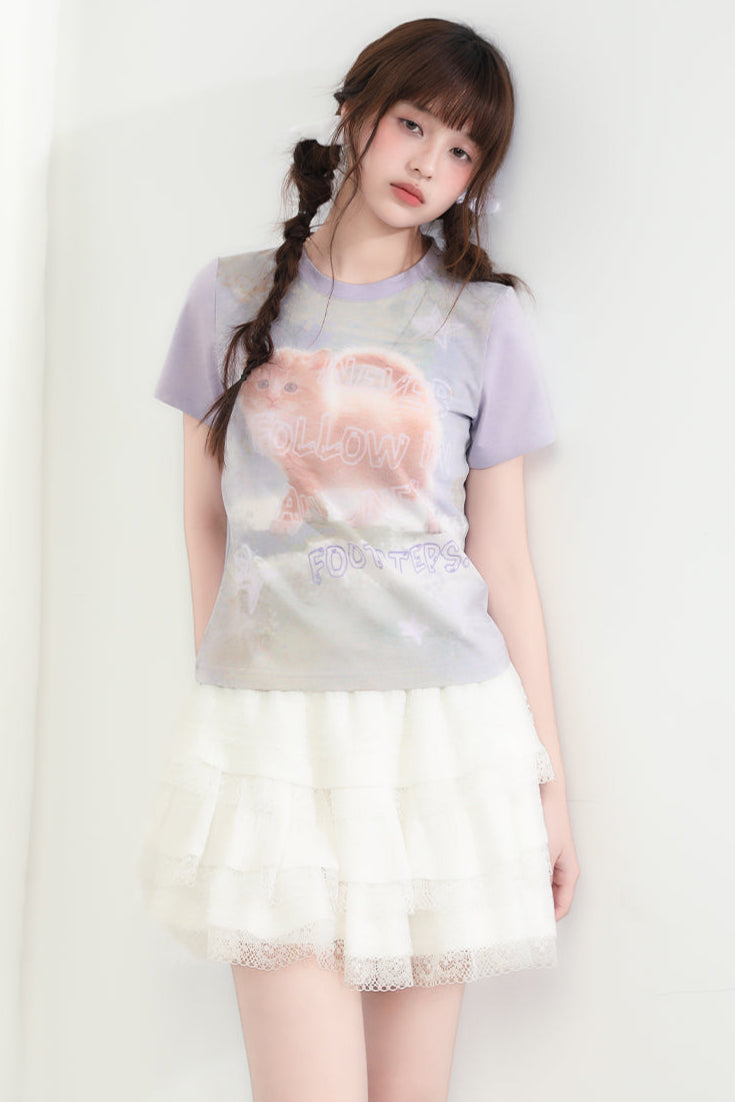 Cat Top Neck Round