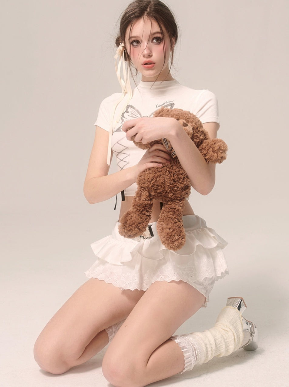Lace-up Design Top Jordan Summer Girl
