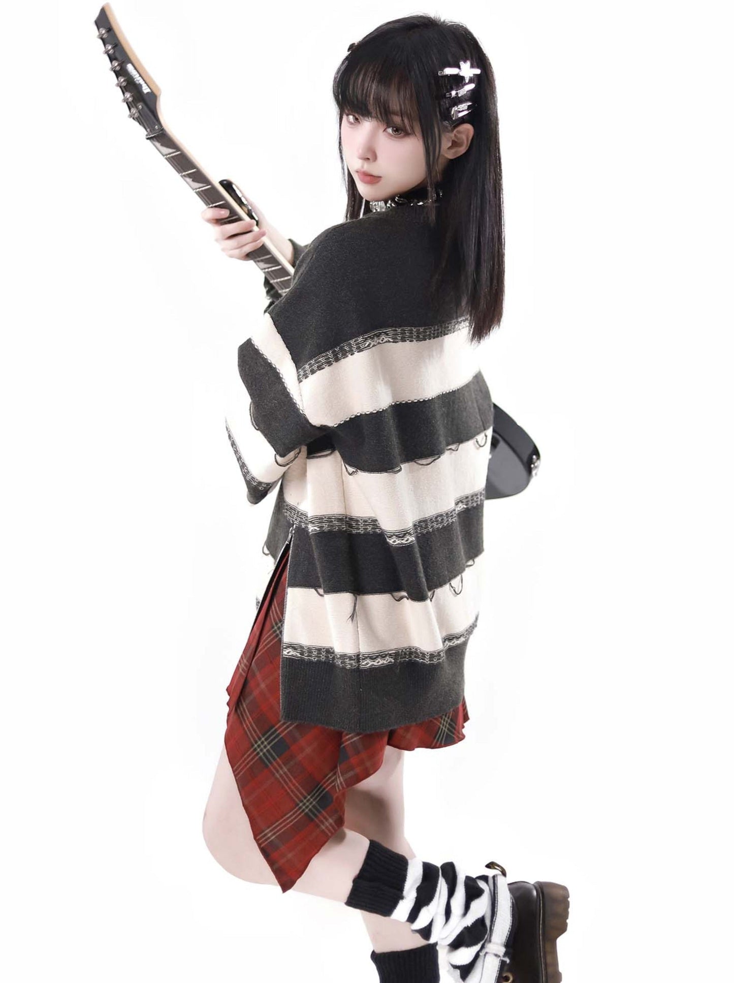 Border Striped Top + Soundwave Zip Guitar Two