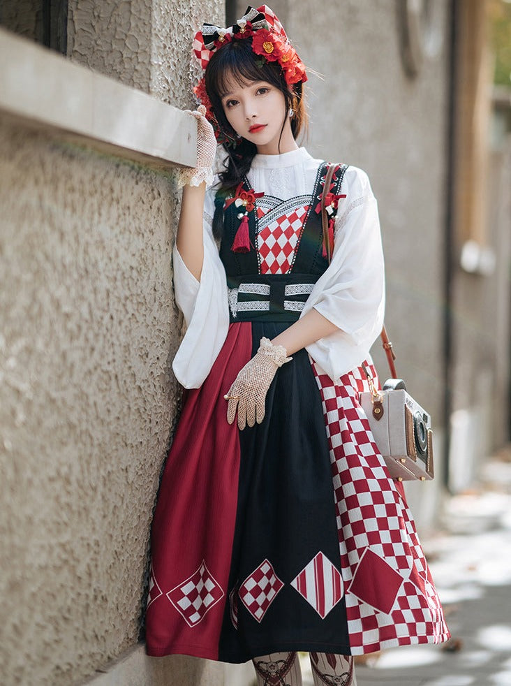 trumpet fur blouse cape + China accessories tassel scarf jumper skirt