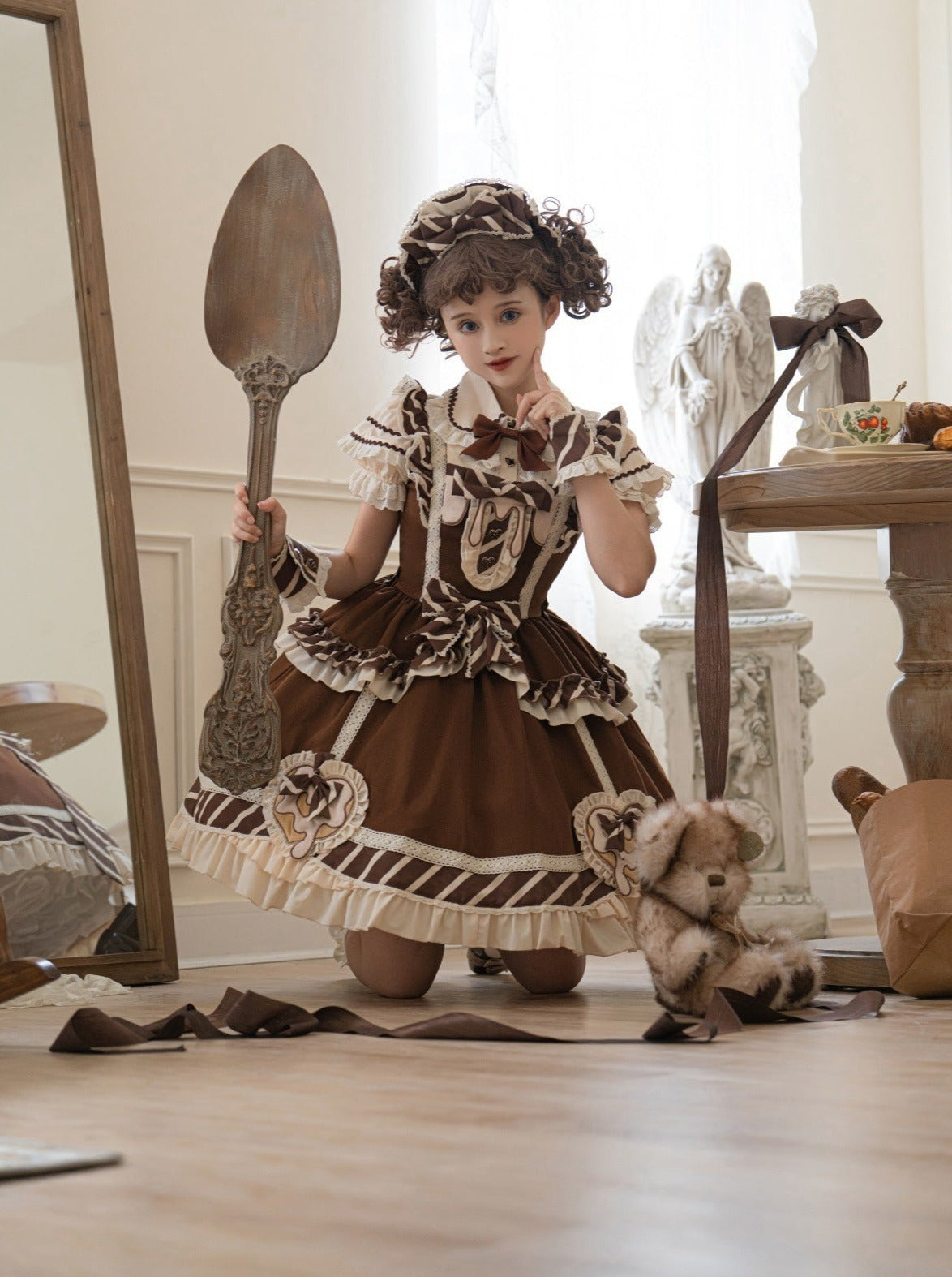 Sweet Ruffle + Blouse Skirt Arm Chocolate Warmers + Lace Ribbon Catsuit + Short Lolita