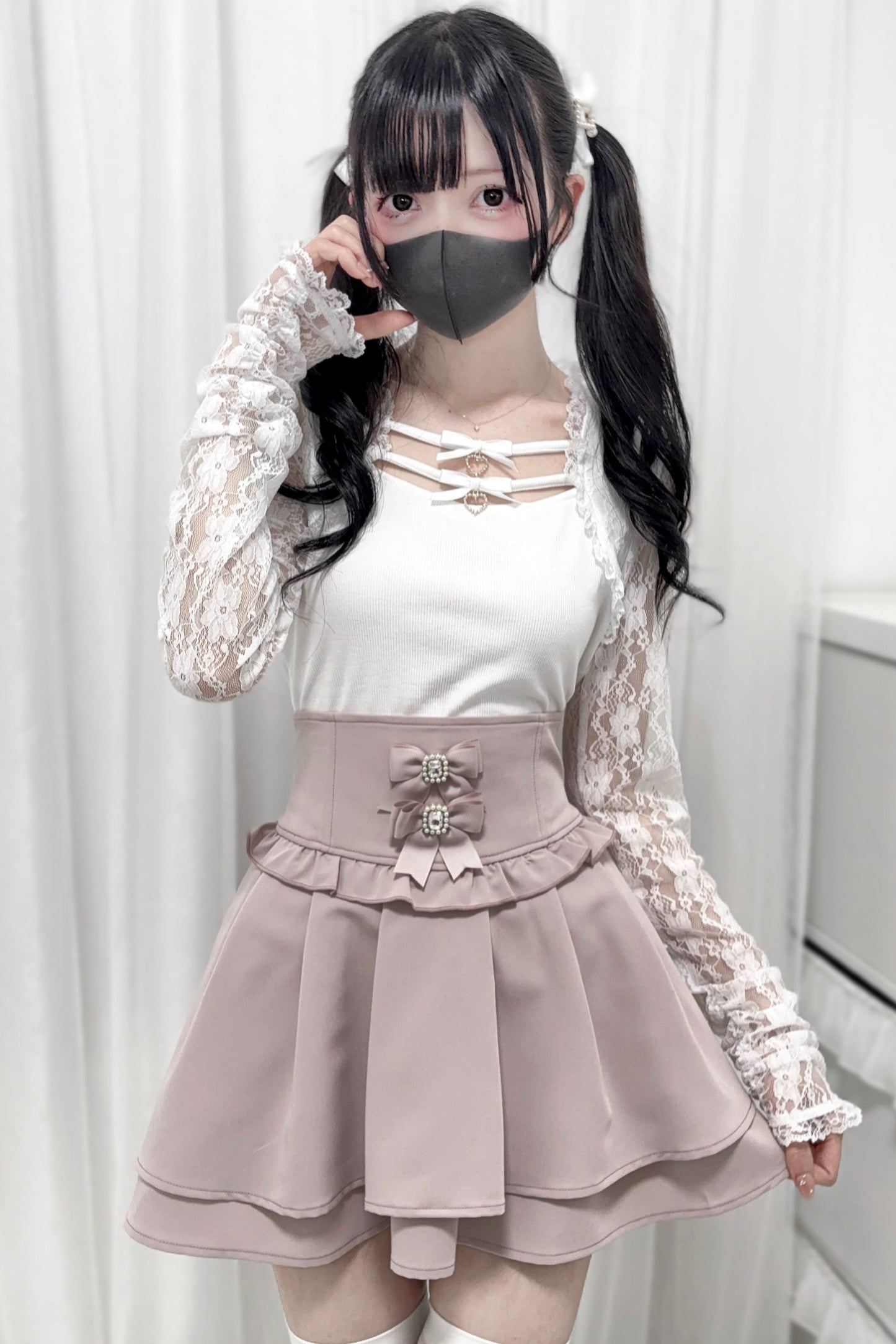 Lace Sheer Top Open Collar Reservations