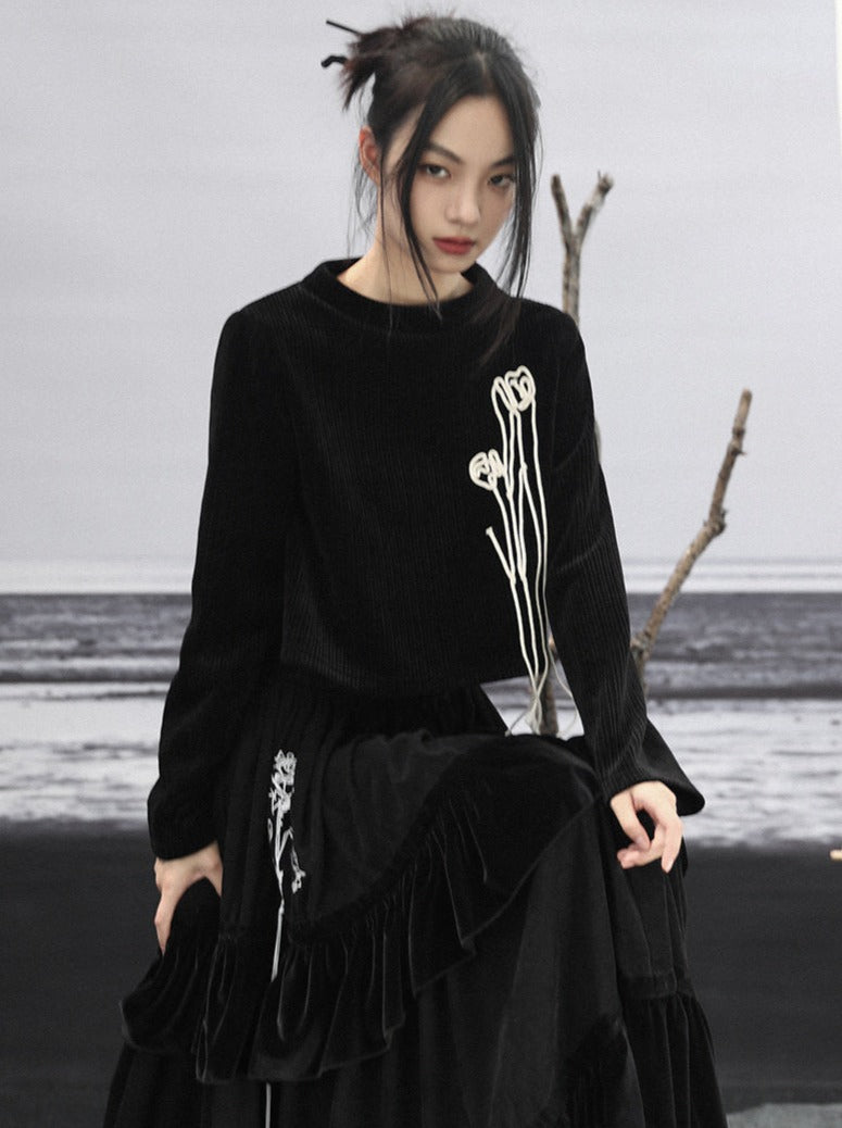 Tulipe courte Mote Dark Rib Top