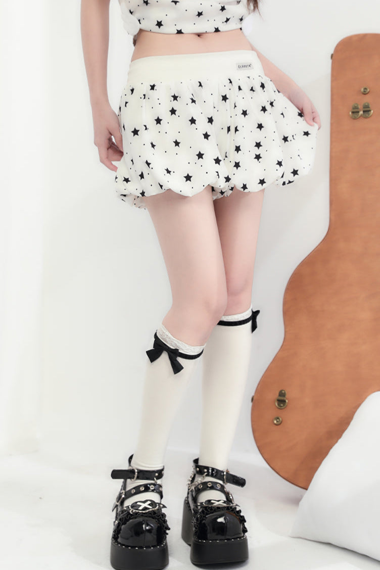 V-neck suspenders + shorts Star