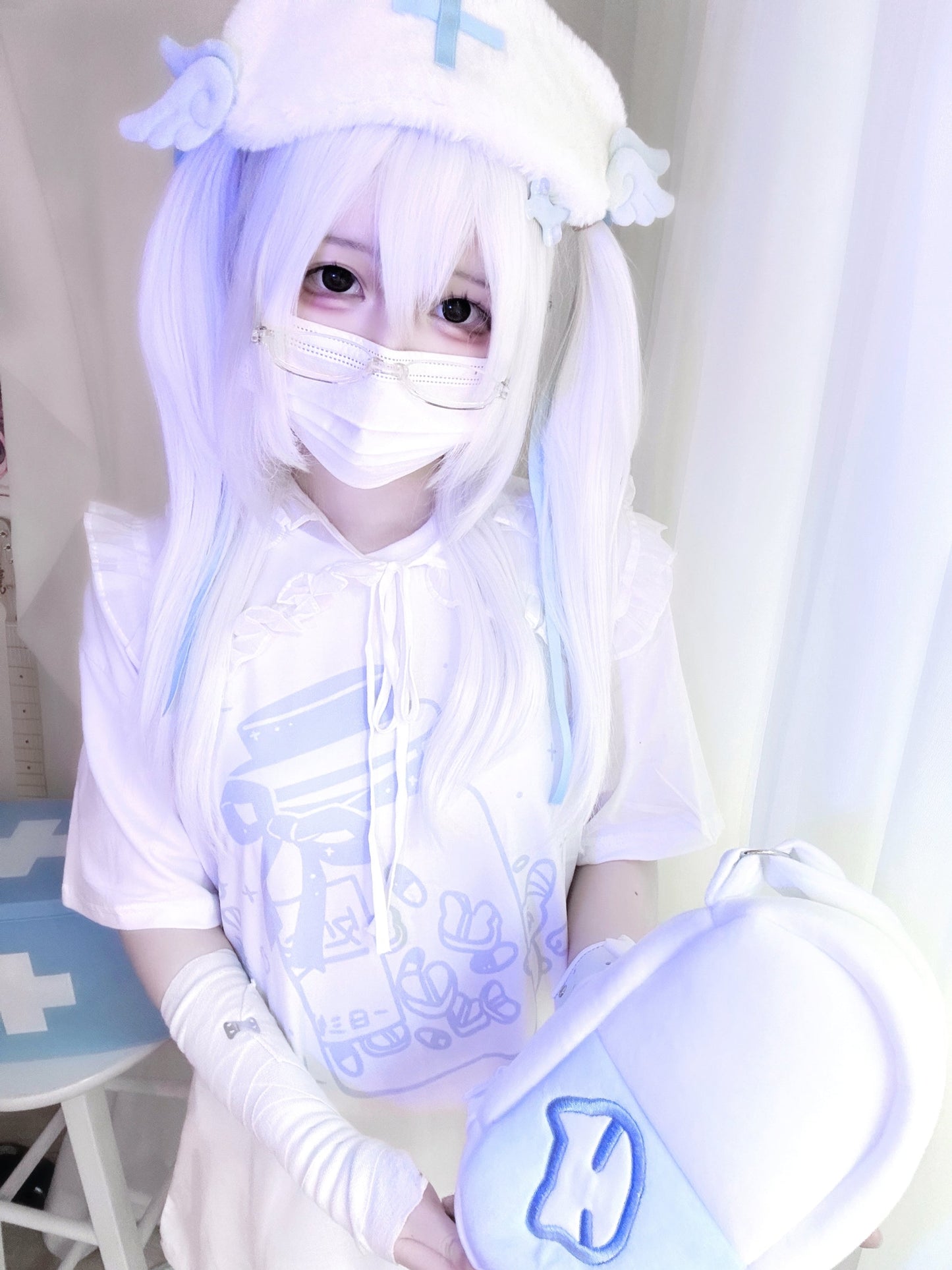 Angel White Neighborhood Sweet Tops Blue Pure Light