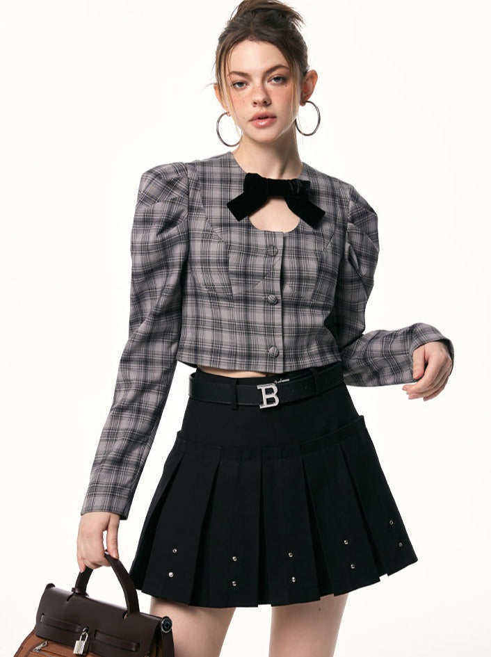 Check Dark Tops Short