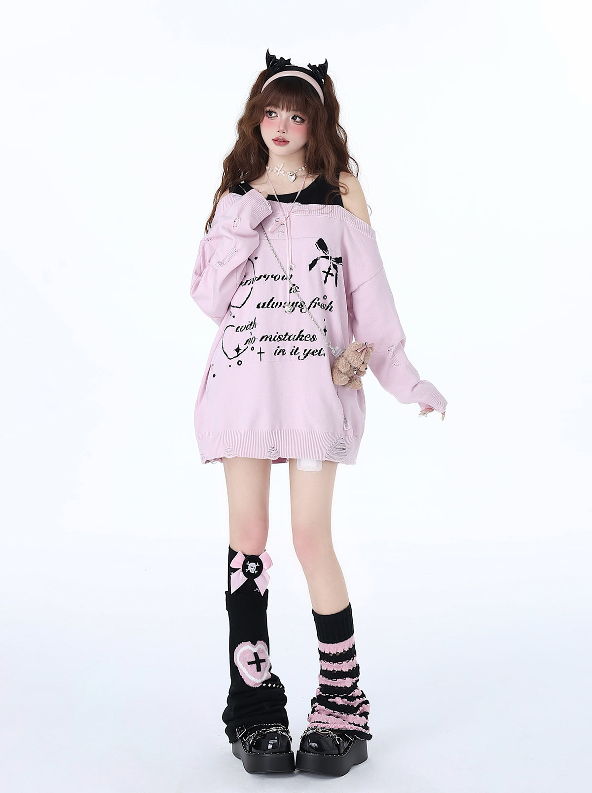 Haut deux pièces à épaules dénudées, style décontracté et cool, effet faux-sucré, pour une fille adorable