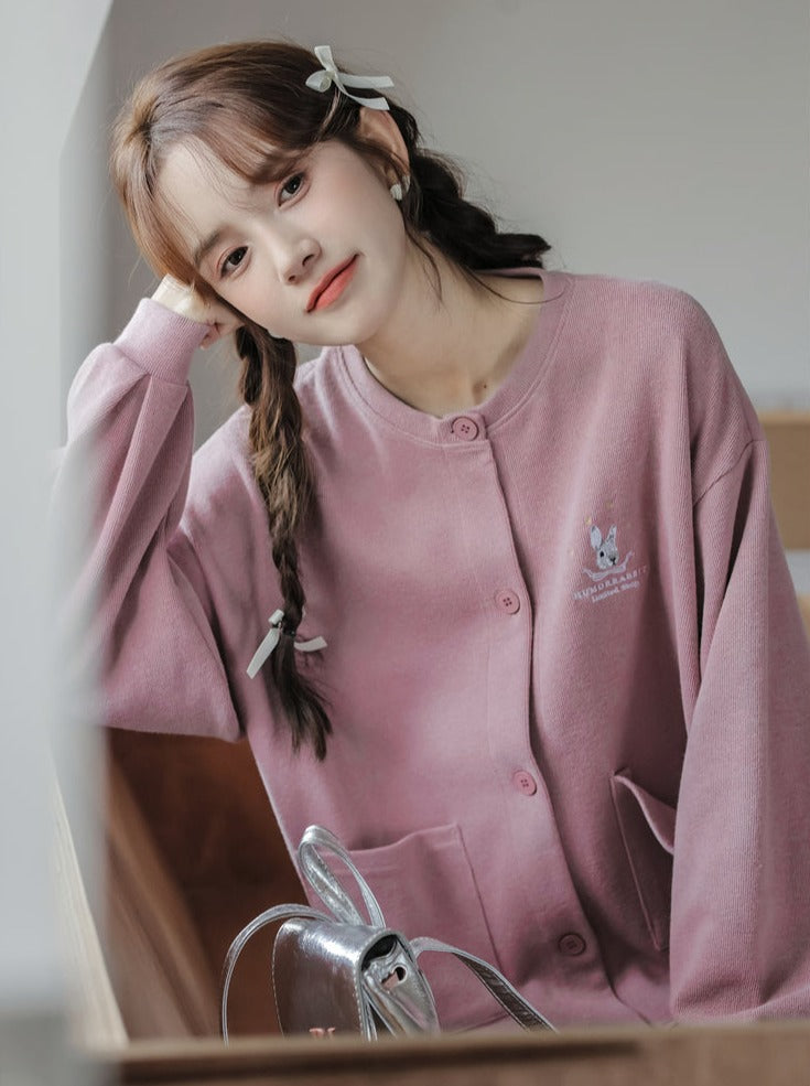 Veste ample et poussiéreuse rose à manches et épaules tombantes